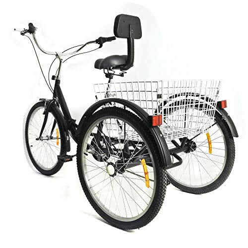 RainWeel 24 Zoll Klapprad Faltbares Dreirad mit 7 Gängen, Erwachsene Jugendliche Faltrad Schnellfaltsystem, Höhe 1,1m (frei einstellbar) mit Gemüsekorb