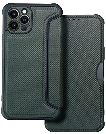COFI 1453 Handy Tasche Razor Buchtasche Hülle Magnet Carbon-Cover Kameraschutz kompatibel mit Samsung Galaxy A53 5G Grün