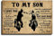 Biker-Poster Dad To My Son Your Way, dekoratives Gemälde, Leinwand, Wandkunst, Wohnzimmer, Poster, Schlafzimmer, Gemälde, 30 x 45 cm