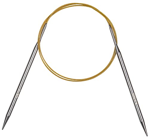 Aeelike 100 cm Rundstricknadel Set, 6,0mm Edelstahl Rundstricknadeln mit Farbiges Stahlseil, Metall Rundstricknadeln Set, Ergonomische Stricknadeln Rundstricknadel für Anfänger, Kinder, Profis