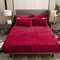 Sedefen Warme Spannbettlaken 180x200cm Rot Winter Flannell Bettlaken Plüsch Flauschige Cashmere Touch Boxspringbett Spannbetttuch für 25 bis 30cm Matraze