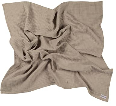 Clinotest Musselintücher Baby - 1Stk. 80x80cm - waschbare Mulltücher ohne Einlaufen - saugstarke Baby Spucktücher aus 100% Musselin-Baumwolle - weiches und atmungsaktives Pucktuch (beige)