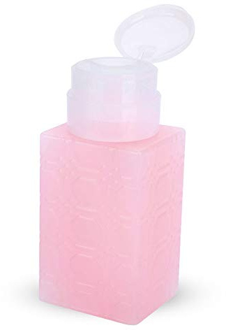 Make-up-Entferner-Flasche, Nagellackentferner-Pumpspender, Leere Behälter, Nachfüllbare Pumpspender-Flaschen für Nagellack und Make-up-Entferner (quadratisch rosa)