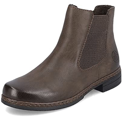 Rieker Damen Chelsea Boots 75170, Frauen Stiefeletten,halbstiefel,Kurzstiefel,uebergangsschuhe,uebergangsstiefel,flach,braun (25),38 EU / 5 UK