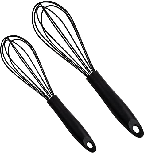 Vesaneae 2 Pcs Batidora de Cocina, Batidor de Varillas de Silicona de grado alimenticio, Batidora de Huevos Manual, Batidor de Silicona, Batidora de Silicona de Mano, sin BPA, para Pan Tortas Huevo