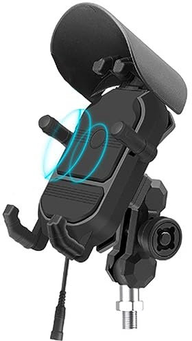 Bassulouda Support de Téléphone pour 15W Chargeur sans Fil USB QC3.0 Support de Smartphone pour Vélo à Charge Support de Téléphone à 360 ° Facile à Utiliser