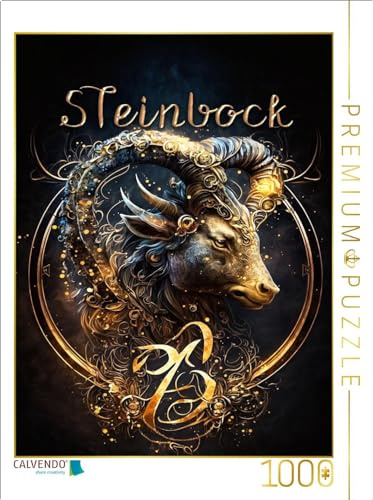 CALVENDO Puzzle Steinbock 22. Dezember - 20. Januar | 1000 Teile Lege-Größe 64 x 48 cm Foto-Puzzle für glückliche Stunden