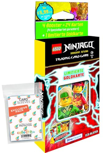 Bundle mit Lego Ninjago Serie 9 Trading Cards - 1 Blister (zufällige Auswahl) + Exklusive Collect-it Hüllen