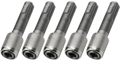 Bestgle 5Pcs SDS-Plus Drill Chuck Adapter, 6.35mm 1/4 Inch Hex Quick Release Socket Screwdriver Bit Holder Converter for Electric Hammer Impact Drill