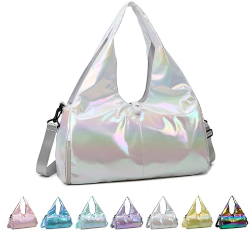 Sporttasche Damen Yogatasche Groß Reisetasche mit Schuhfach & mehrere Taschen, Wasserdicht Tragetasche für Yogamatten, Leichte Weekender Gym Tasche Trainingstasche für Sport Reise Yoga