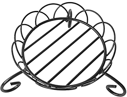 SEEKIS Soucoupe pour Cache-Pot Base de Vase Ronde en Fer forgé Base de Pot de Fleur Mobile Plateau de Pot de Fleur Support de Fleur Ornements en Pot Pots de Jardin en céramique Noire