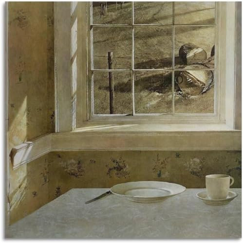 Rikin Liuff Andrew Wyeth Poster《Und täglich grüßt das Murmeltier》Wandkunst Andrew Wyeth druckt Andrew Wyeth Leinwandgemälde für Wohnzimmer Kunst Dekor Bild 50x50cm Kein Rahmen