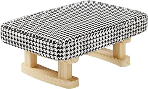 Vinbcorw Fußhocker,Stapelhocker aus Holz mit Antirutschmatte,Gepolsterte Sitzhocker Kiefernholzbeinen und gepolstertem Wechselschuhhocker für Wohn- und Schlafzimmer,A6