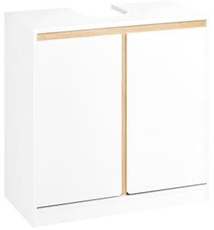 SoBuy Waschbeckenunterschrank Badschrank Unterschrank Waschtisch Badmöbel Weiß BHT ca. 60x60x30cm BZR78-W