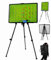 XAQBJC Coaches Taktiktafel Fußball-aufstellungstafel, Fußball-Trainer-klemmbrett mit Ständer, Rucksack, Verstellbares Stativ, Magnete, Stifte und Radiergummi