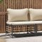 ShGaxin Garten-Mittelsofa mit Beige Kissen Poly Rattan, Gartenlounge, Outdoor Sofa, Loungemöbel, Balkonmöbel Lounge, Garten Sofa, Terrassenmöbel