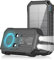 Wireless Solar Powerbank 27000mah, Riapow 22,5W Solar Power Bank mit 2 Kabeln, USB C PD QC 3.0 Schnell-Ladeausgang, 2 Taschenlampen Externes Akku für Telefon Tablet Camping (Schwarz)