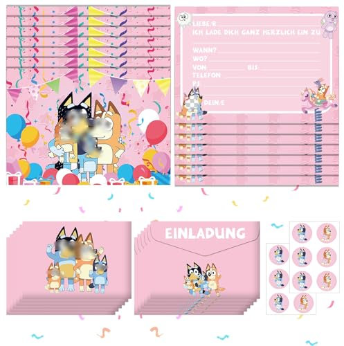 yumcute 12 Einladungen,Einladung Kindergeburtstag mit Umschlägen und Aufklebern Geburtstagsparty Einladungen,Partyeinladungen Einladungen Kinder für Mädchen und Jungen