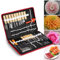 Longzhuo 80 Pezzi Kit di Strumenti per Sbucciare Intaglio di Frutta e Verdura, Utensile da Intaglio da Cucina, Per Fette Decorative di Frutta e Verdura, viene Fornito con Una Borsa per Il Trasporto