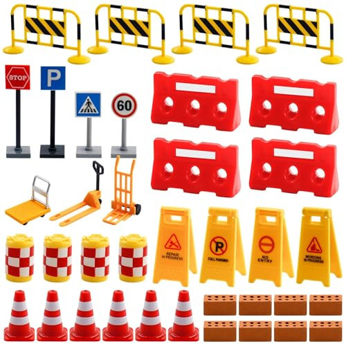 Kit Porte de Lutin avec Chantier, Accessoires de Porte de Lutin de Construction, Jouets de Signalisation Routière, Chantier Miniature, Panneaux de Signalisation pour Enfants, Décoration de Noël