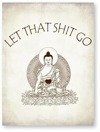 Let That Shit Go Wand Kunstdruck Yoga Poster Wand Dekor, Lustiges Zitat Zen Vintage Kunst Bild Leinwand Malerei Home Dekoration 30X40Cm Kein Rahmen