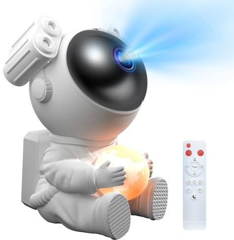 LED Astronaut Sternenhimmel Projektor mit Mond Nachtlicht, Galaxy Projektor mit Timer und Fernbedienung, Schlafzimmer Dekoration Ästhetik, Weihnachten, Geburtstag Geschenke für Kinder und Erwachsene