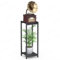 Porta Piante da Interno, 2 Livelli Supporti Piante, Sgabello Pianta Retrò, Espositore Fiori, 80 cm Scaffale Porta Piante Metallico per Soggiorno Decorativo, Camera da letto-Nero(solo stand di piante)