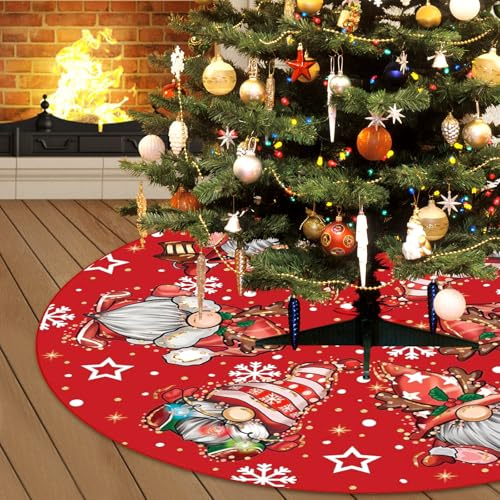 Weihnachtsbaum Rock, 122CM Weihnachtsbaumdecke Rund, Gestrickte weihnachtsdecke Große Baummatte Weihnachtsdeko, Weihnachtsbaumschmuck Christmas Blanket für Weihnachten Neues Jahr Dekoration