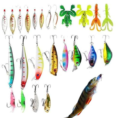 Adventskalender Weihnachts-Countdown,Angel-Adventskalender 2024 - Mit -Augen Weihnachts-Countdown-Angelhaken-Set - Angelköder-Köder-Set, Adventskalender 2024, Adventskalender für Erwachsene,