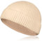Samserot Kurze Fischermütze aus Wolle für Herren und Damen, Strickmanschette, Trawler, Mütze, Winter, warme Mützen, beige, Einheitsgröße