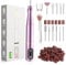 TUOBEO Cordless Nail Drill Electric Rechargeable File Kit, Professional Efile Acrylic Gel Nail Polish Remover Pedicure Manicure Machine Portable Set with 11 Bits 56 Sanding Bands for Salon Home Purple