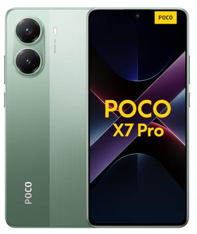 Xiaomi POCO X7 Pro - Smartphone de 8+256GB, Pantalla CrystalRes 1.5K 120Hz AMOLED, MediaTek Dimensity 8400-Ultra, Cámara de 50 MP, 90W HyperCharge, Cargador no Incluido, Verde (Versión ES)