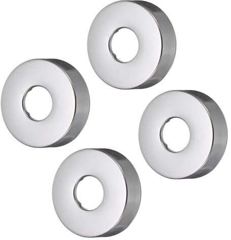 sourcing map 4pcs Shower Arm Flange 60mm/2.4 OD Escutcheon Plate Stainless Steel Round Plumbing Cover Plates for 25mm/1 Dia Water Pipe Faucet Home Decoration Accessories, Silver Tone
