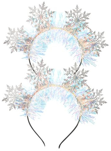 Homoyoyo 2 Stück Schneeflocken Haarreifen Für Erwachsene - Funkelnde Eiskönigin Haarschmuck Mit Glitzer Für Weihnachtsfeiern - Partys Und Festliche Anlässe Winterliche Accessoires Für