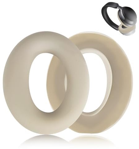 Aiivioll QC Ultra Silicone Ear Pads Cover for Bose QuietComfort Ultra Headphones, Washable Sweat Earpad Covers for QuietComfort Ultra Bluetooth Headphones Accessories Protective Pads Cover(Off-White)