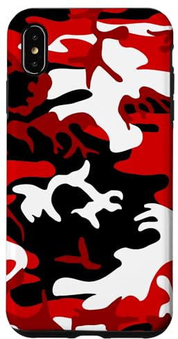 red camouflage black white camo army military soldier 1990s Case for iPhone XS Max