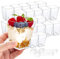 ASSUGO Lot de 25 verres à dessert avec cuillères - 160 ml - En plastique - Réutilisables - Pour dessert à la maison, dessert, pudding, mousse, buffet