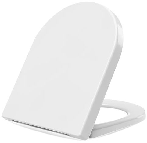 G4GADGET White Soft Close Toilet Seat – Quick Release & Easy Top Fixing – Universal Fit D Shape Toilet Seat with Silent Close – Comfortable & Durable Design – Easy to Clean