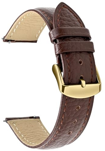 ULLCHRO Uhrenarmband für Herren Uhr aus Echtes Leder, 20mm Uhrenarmband Vintage, Lederarmband Herren Schwarz Retro, Uhrenarmbänder