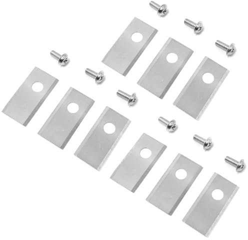 Mähroboter Ersatzmesser Klingen für Worx Landroid, 9 Edelstahl Ersatzklingen und 9 Befestigungsschrauben Kompatibel mit Einhell, Robomow, Landxcape und Scheppach - Silber