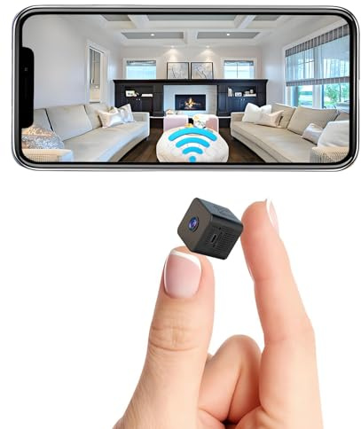 Sunggo HD versteckte Kamera, Mini drahtlose Spionagekamera für Büro und Heimsicherheit, kleine versteckte Kamera mit Nachtsicht kompatibel mit Android und iOS