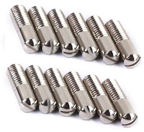 Milisten 12 Stück Teiliges Mini Humbucker Pickup Pole Screws Silberfarben Leichte und Langlebige Gitarrenschrauben Passend für Gitarren Praktisch und Einfach zu Montieren