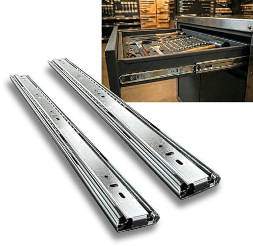 StrutExperts Medium Duty Drawer Runners 650mm Side Mount 45KG Load Capacity Full Extension Ball Bearing Drawer Slides Steel Drawer Rails for Tool Drawers, Cabinets, Van Storage (Pair)