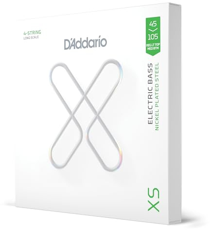 D'Addario XS Beschichtete Basssaiten XSB45105, 45-105, 4-String | XS beschichtete Basssaiten bieten maximale Lebensdauer, glattes Spielgefühl, Stimmstabilität, Ansprache und starken Klang.