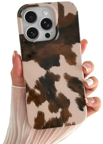 SmoBea Kompatibel mit iPhone 16 Pro Hülle, Süße Kuh-Druck Handyhülle, weiches, schlankes, stoßfestes TPU-Telefoncover für Frauen und Mädchen, schön und stilvoll,Cow