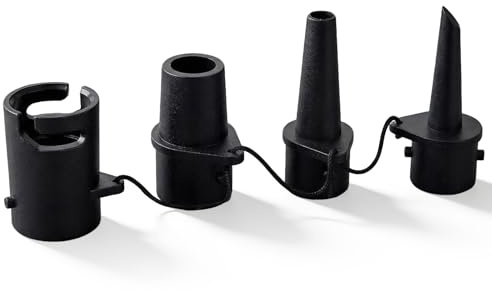 DIELOVEHUA Luftpumpe Ersatzdüsen, Luftpumpe Düsen, Schlauchboot Ventiladapter, Schlauchboot Zubehör, 4 Größen, Schwarz, Aufblasbarer Adapter für Inflatable Boat, Kanus Paddling Board