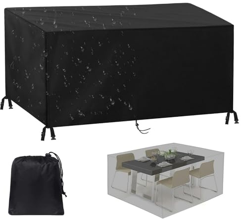 ZUROJ Outdoor Gartentisch Abdeckung für Gartenmöbel,120x46x45cm/LxWxH 600D Oxford Rechteckig wasserdichte Abdeckfolie Gartenmöbel Tischplane Outdoor Schutzhülle für Gartentisch Sitzgruppe