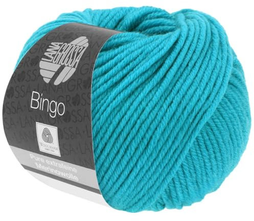 LANA GROSSA Bingo | Extrafeine Merinowolle waschmaschinenfest und filzfrei | Handstrickgarn aus 100% Schurwolle (Merino extrafein) | 50g Wolle zum Stricken & Häkeln | 80m Garn FB 133