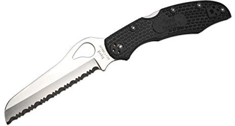 Spyderco Unisex – Erwachsene Taschenmesser Cara Cara2 Rescue Black Frn Spyderedge, schwarz, 22,2 cm