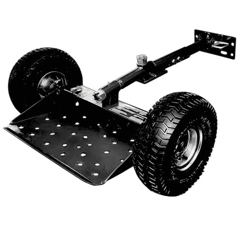 Jungle Jim's Jungle Wheels Rasenmäher Sulky - Black Edition - Stand-On Zweirad Sulky für begehbare Rasenmäher - Klappanhänger Hook Up - 25,4 cm Räder - 2 Jahre Schweißgarantie